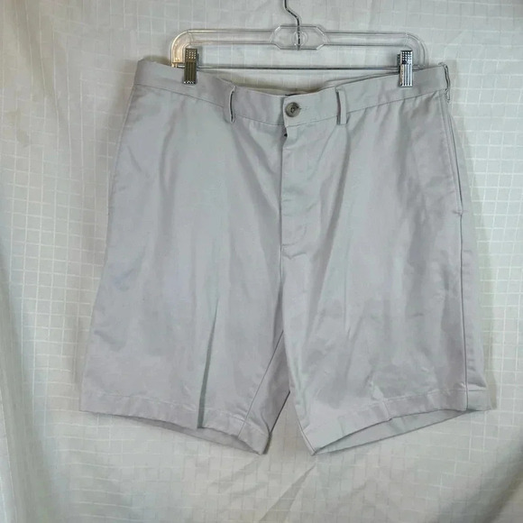 Lands' End Shorts Mens Size 35 Brown 100% Cotton Chinos Pockets Flat Front - Picture 1 of 3